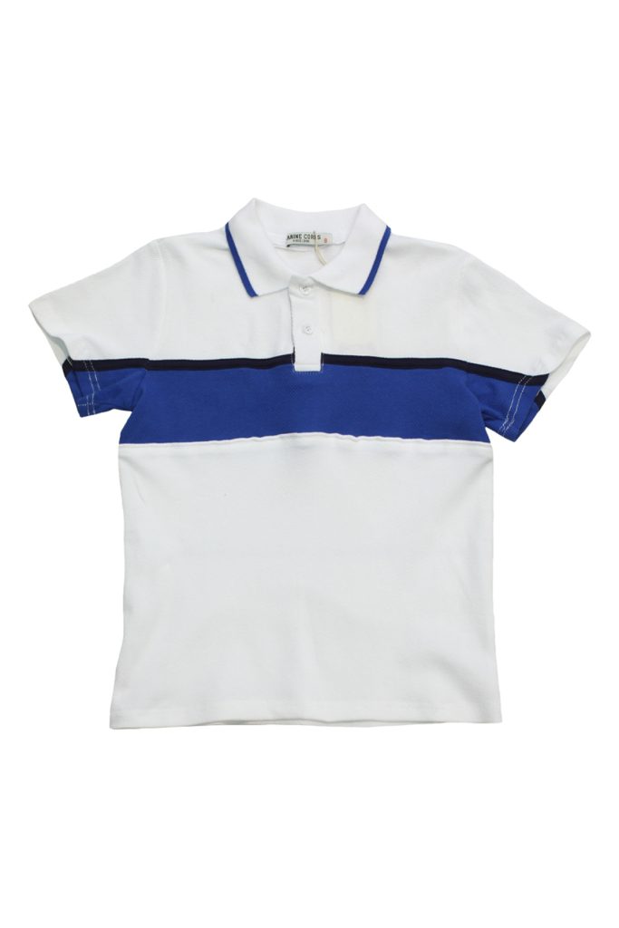 Tshirt polo blanc garçon KB-1087